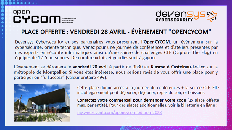 Opencycom 28 Avril 2023 à Castelnau-Le-Lez (métropole de Montpellier)