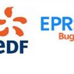 Logo EDF et projet EPR2 bugey